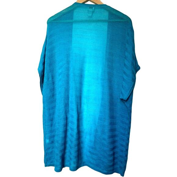 CHICO'S Women's XL Blue Harmony Cardigan Sweater Lightweight Herringbone Knit - Picture 3 of 8